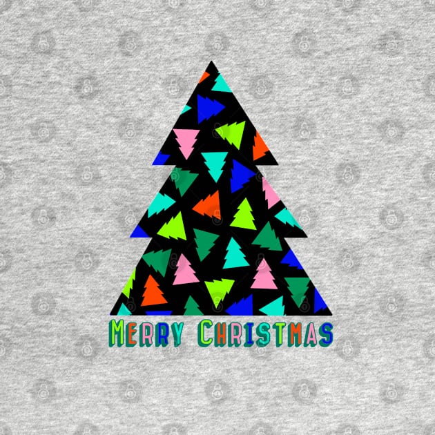 Christmas Tree Pattern in Bright Colours by OneThreeSix